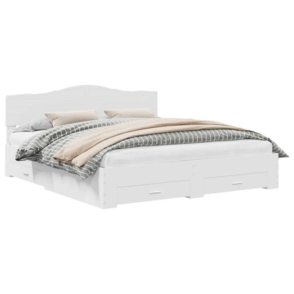 vidaXL Bed Frame with Drawer White 180 x 200 cm Engineered Wood 2