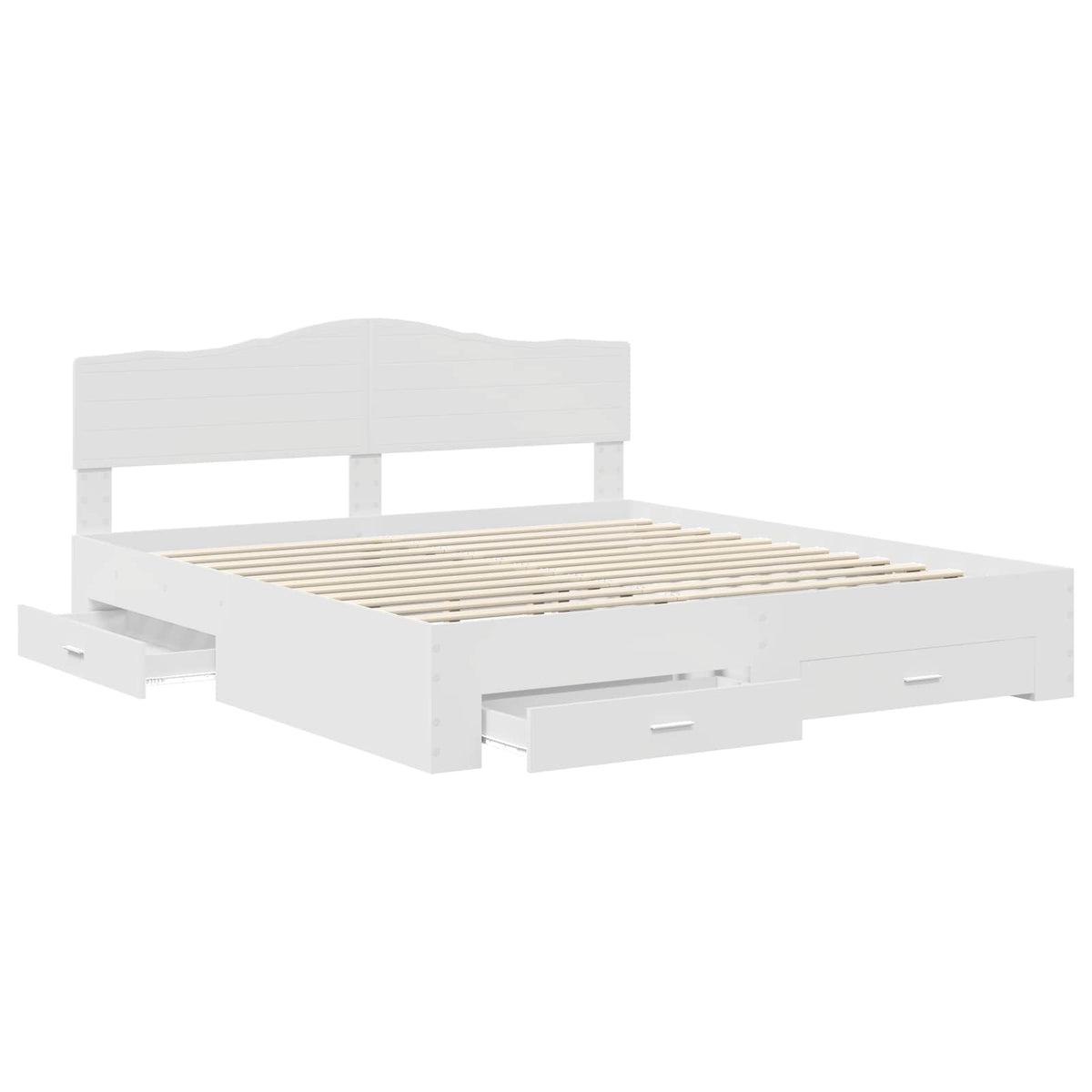 vidaXL Bed Frame with Drawer White 180 x 200 cm Engineered Wood 5