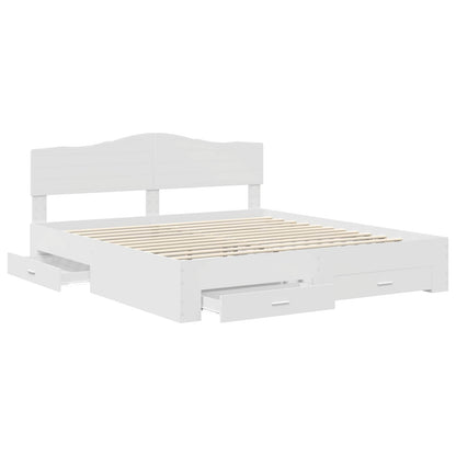 vidaXL Bed Frame with Drawer White 180 x 200 cm Engineered Wood 5