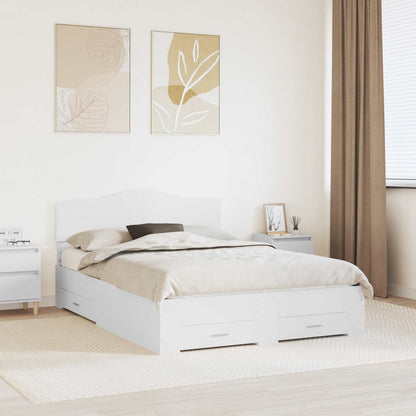 vidaXL Bed Frame with Drawer White 160 x 200 cm Engineered Wood 1