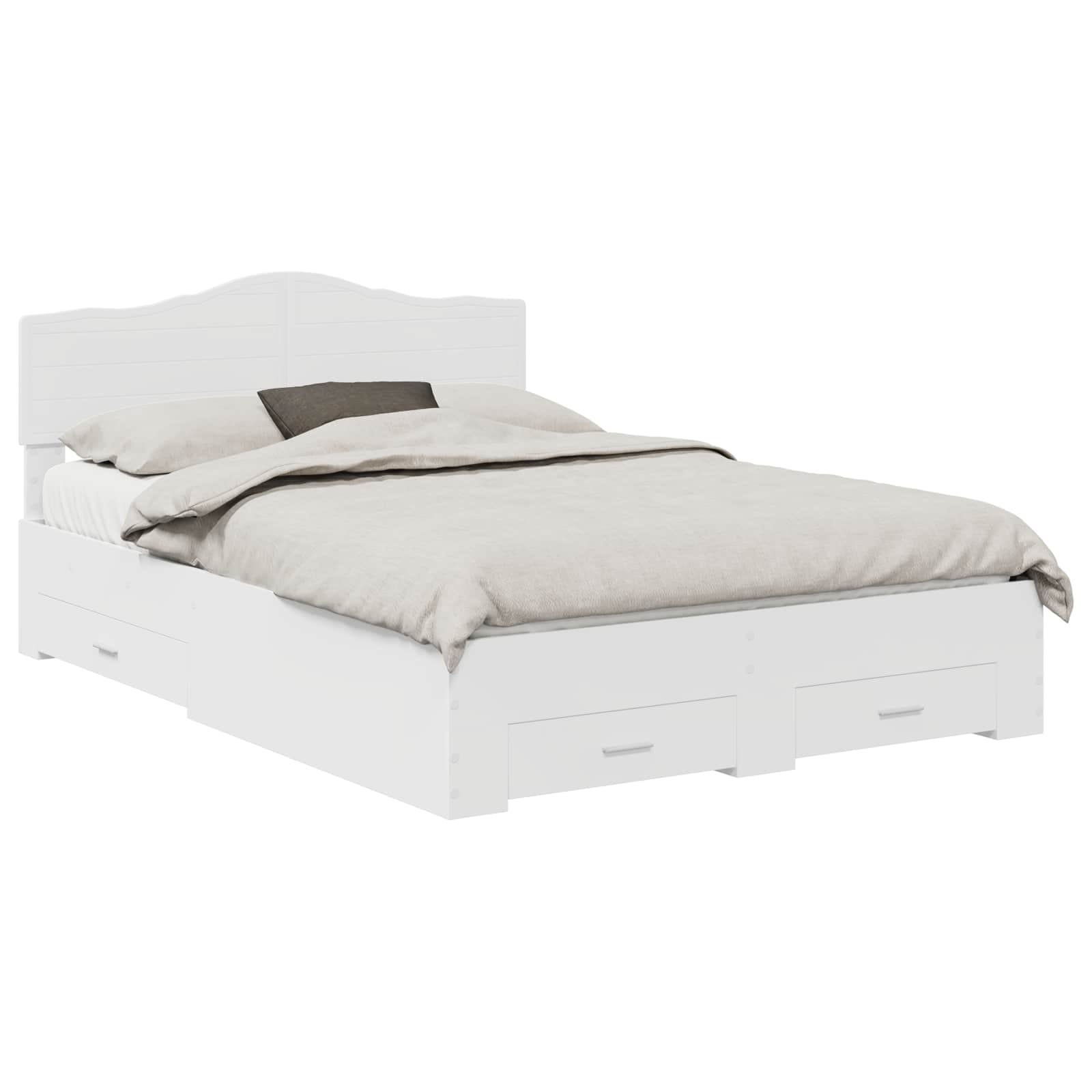 vidaXL Bed Frame with Drawer White 160 x 200 cm Engineered Wood 2