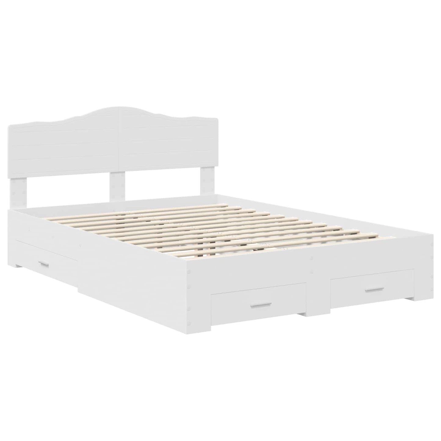 vidaXL Bed Frame with Drawer White 160 x 200 cm Engineered Wood 4