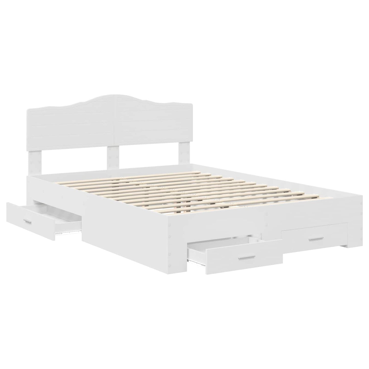 vidaXL Bed Frame with Drawer White 160 x 200 cm Engineered Wood 5