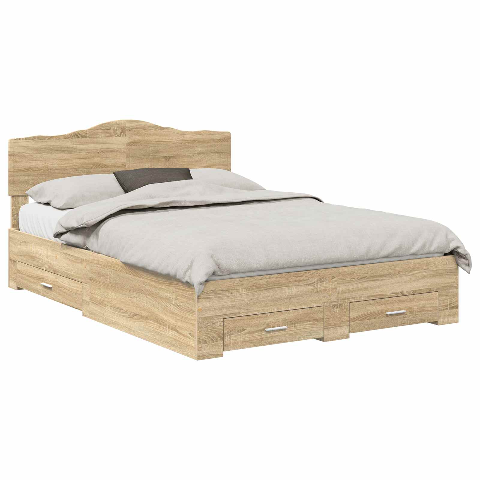 vidaXL Bed Frame with Drawer Sonoma Oak 150 x 200 cm Engineered Wood 2