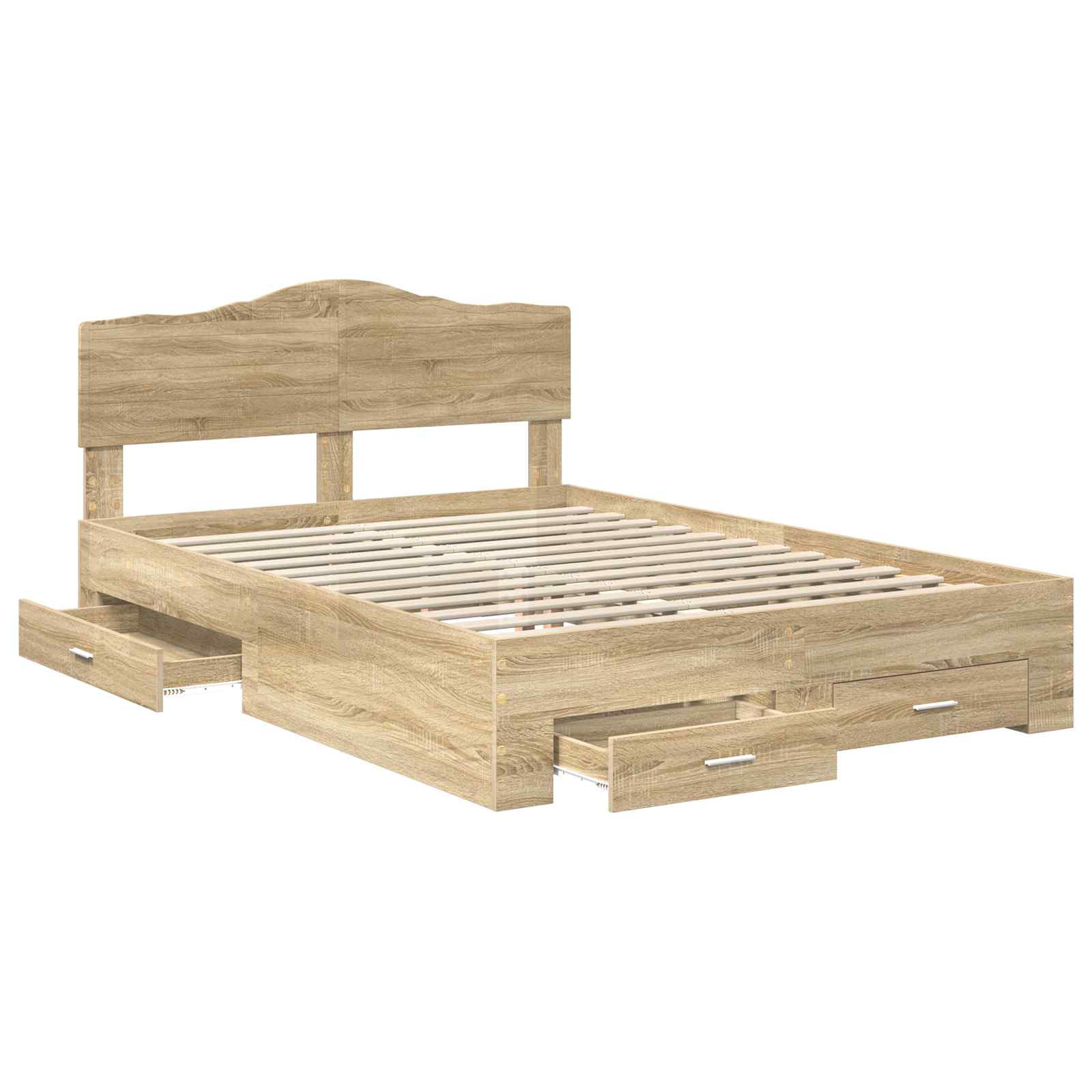 vidaXL Bed Frame with Drawer Sonoma Oak 150 x 200 cm Engineered Wood 5