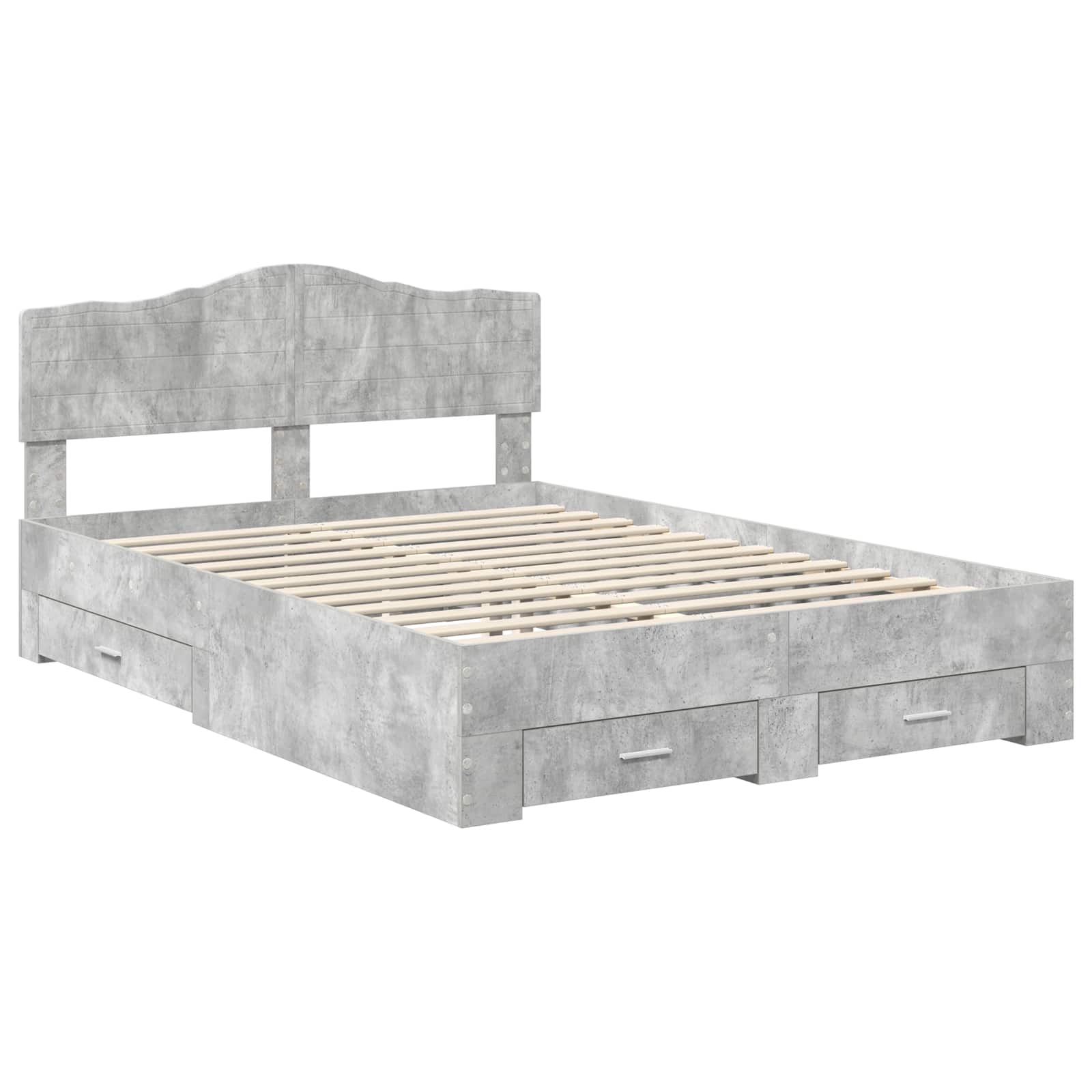 vidaXL Bed Frame Concrete Grey 150 x 200 cm Engineered Wood 4