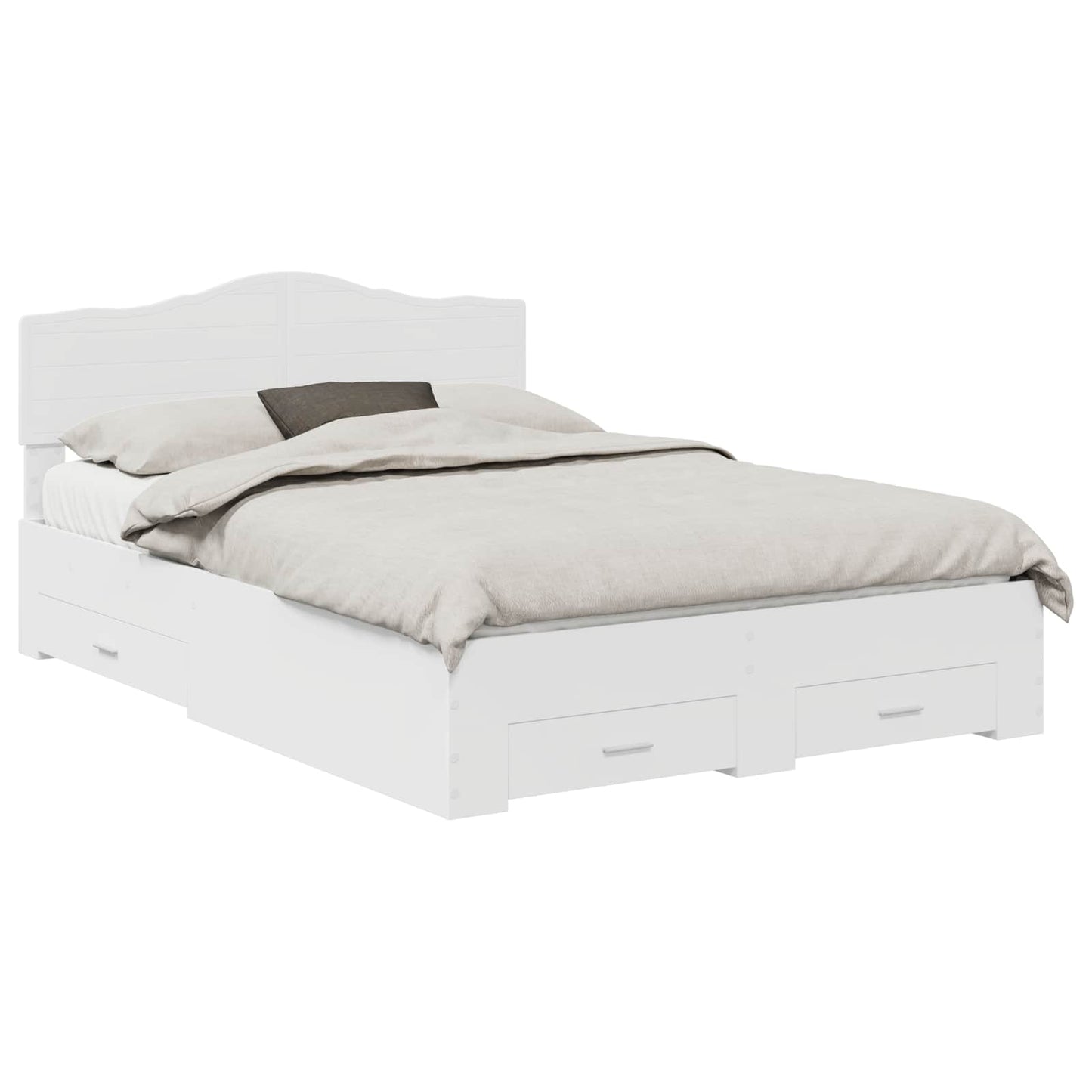 vidaXL Bed Frame with Drawer White 140 x 200 cm Engineered Wood 2