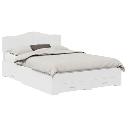 vidaXL Bed Frame with Drawer White 140 x 200 cm Engineered Wood 2