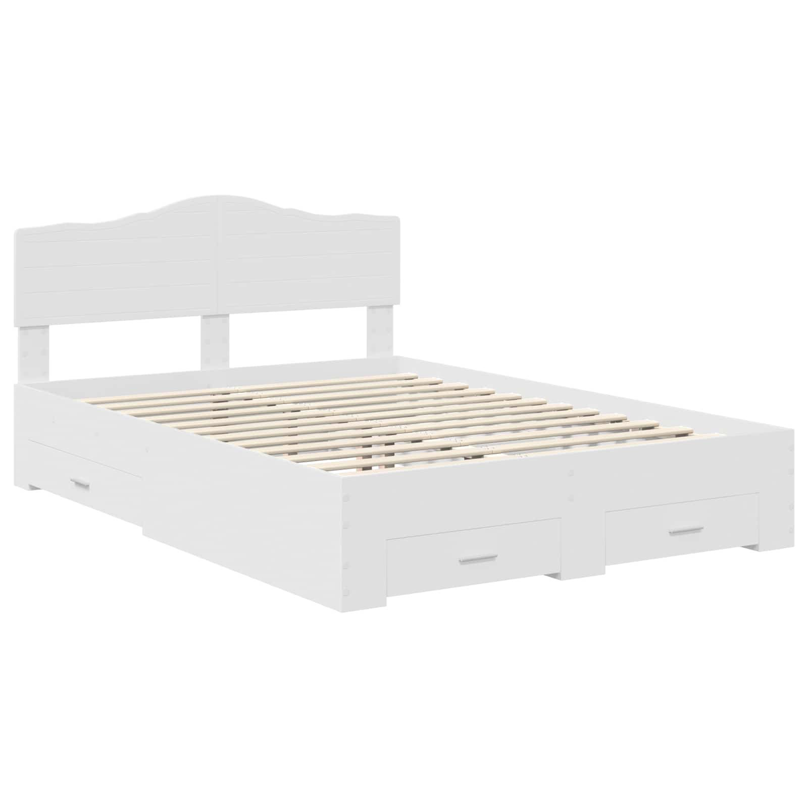 vidaXL Bed Frame with Drawer White 140 x 200 cm Engineered Wood 4
