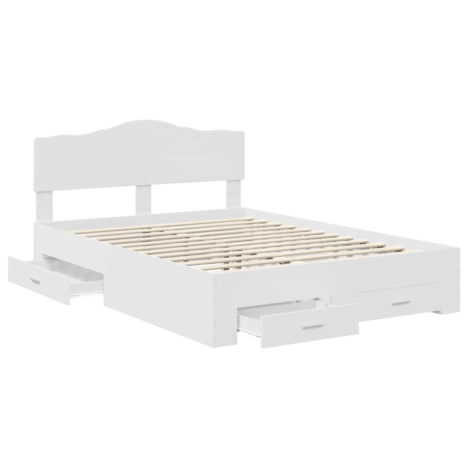 vidaXL Bed Frame with Drawer White 140 x 200 cm Engineered Wood 5