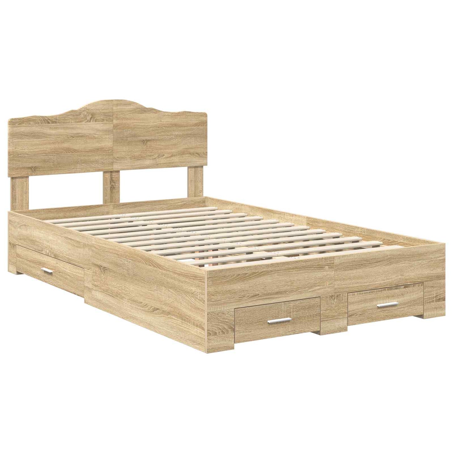 vidaXL Bed Frame with Drawer Sonoma Oak 120 x 200 cm Engineered Wood 4