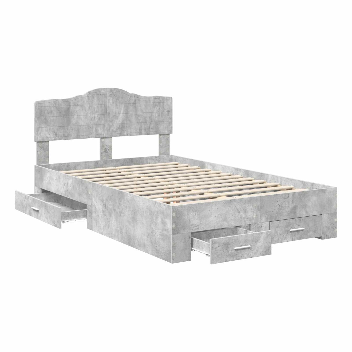vidaXL Bed Frame Concrete Grey 120 x 200 cm Engineered Wood 5
