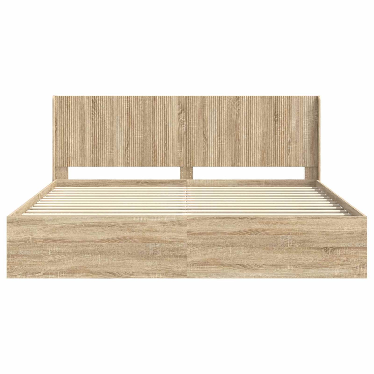vidaXL Bed Frame with Storage and Headboard Sonoma Oak 200 x 200 cm 5