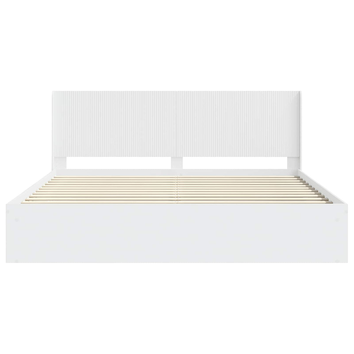 Bed Frame with Storage and Headboard Length 200 cm White 180 cm