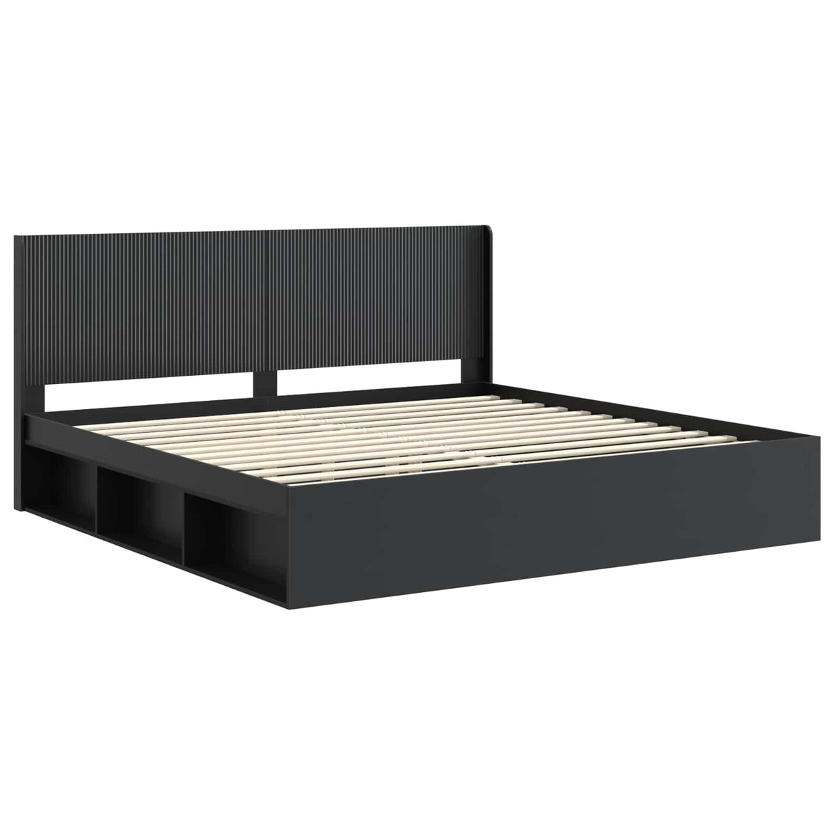 vidaXL Bed Frame with Storage and Headboard Black 180 x 200 cm 4