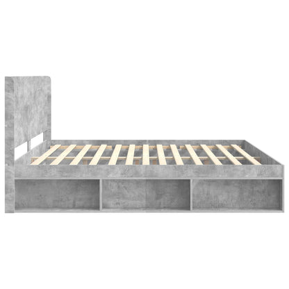 vidaXL Bed Frame with Storage and Headboard Concrete Grey 180 x 200 cm 6