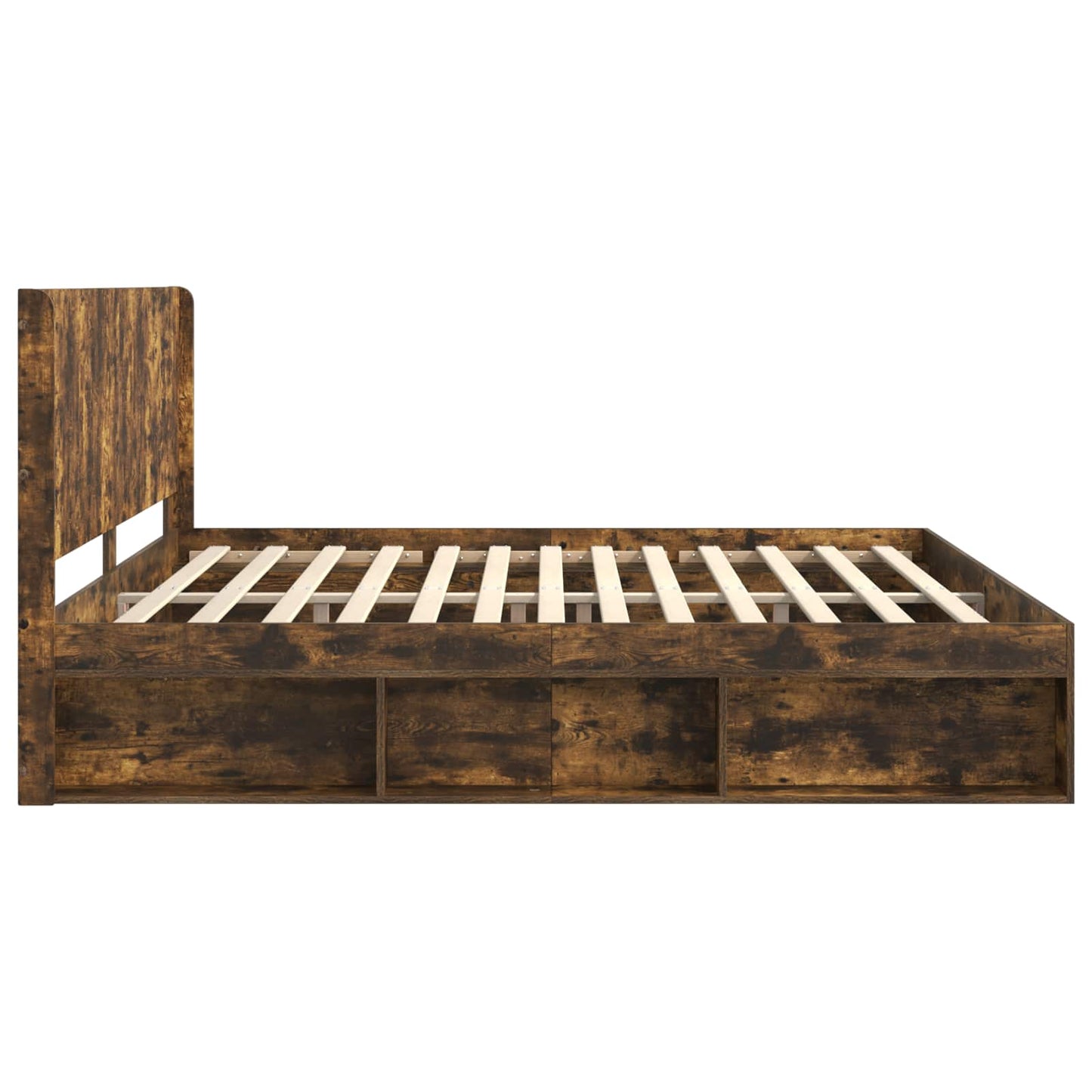 vidaXL Bed Frame with Storage and Headboard Smoked Oak 180 x 200 cm 6