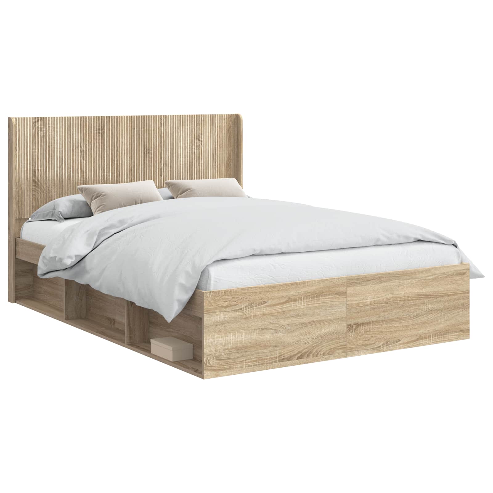 vidaXL Bed Frame with Storage and Headboard 2 pcs Engineered Wood 2