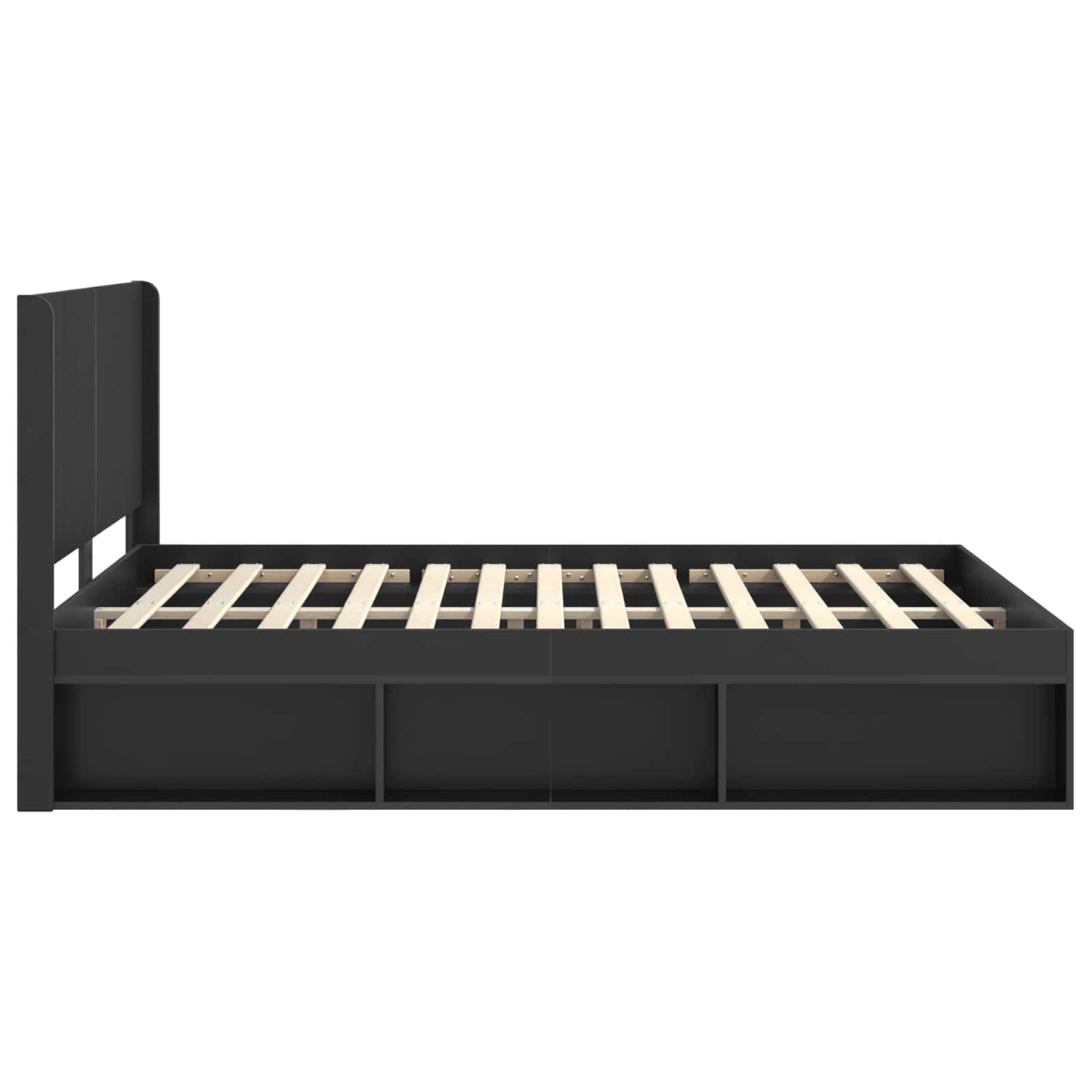 vidaXL Bed Frame with Storage and Headboard Black 135 x 190 cm 6