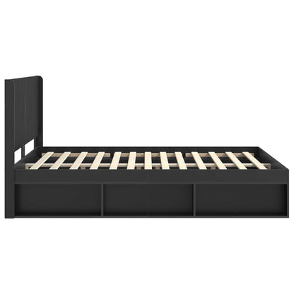 vidaXL Bed Frame with Storage and Headboard Black 135 x 190 cm 6