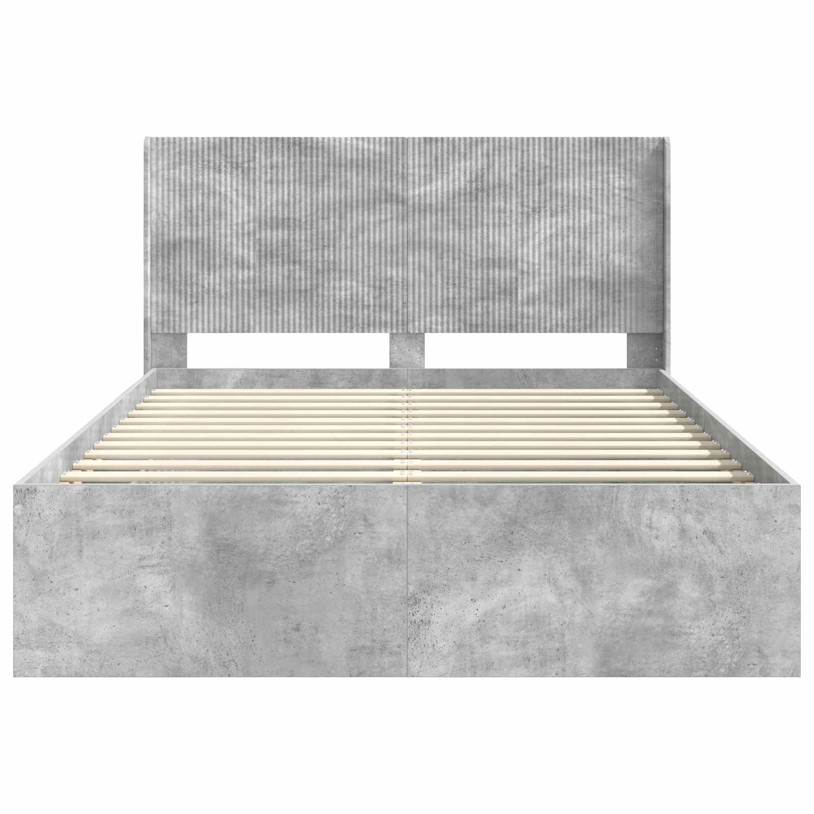 vidaXL Bed Frame with Storage and Headboard Concrete Grey 135 x 190 cm 5