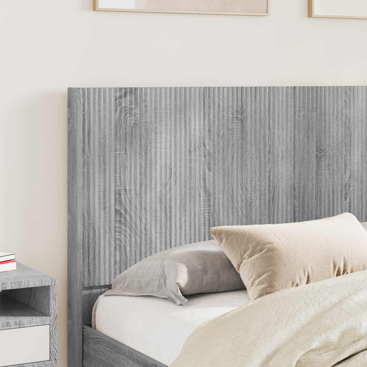 vidaXL Bed Frame with Storage and Headboard Grey Sonoma 135 x 190 cm 3