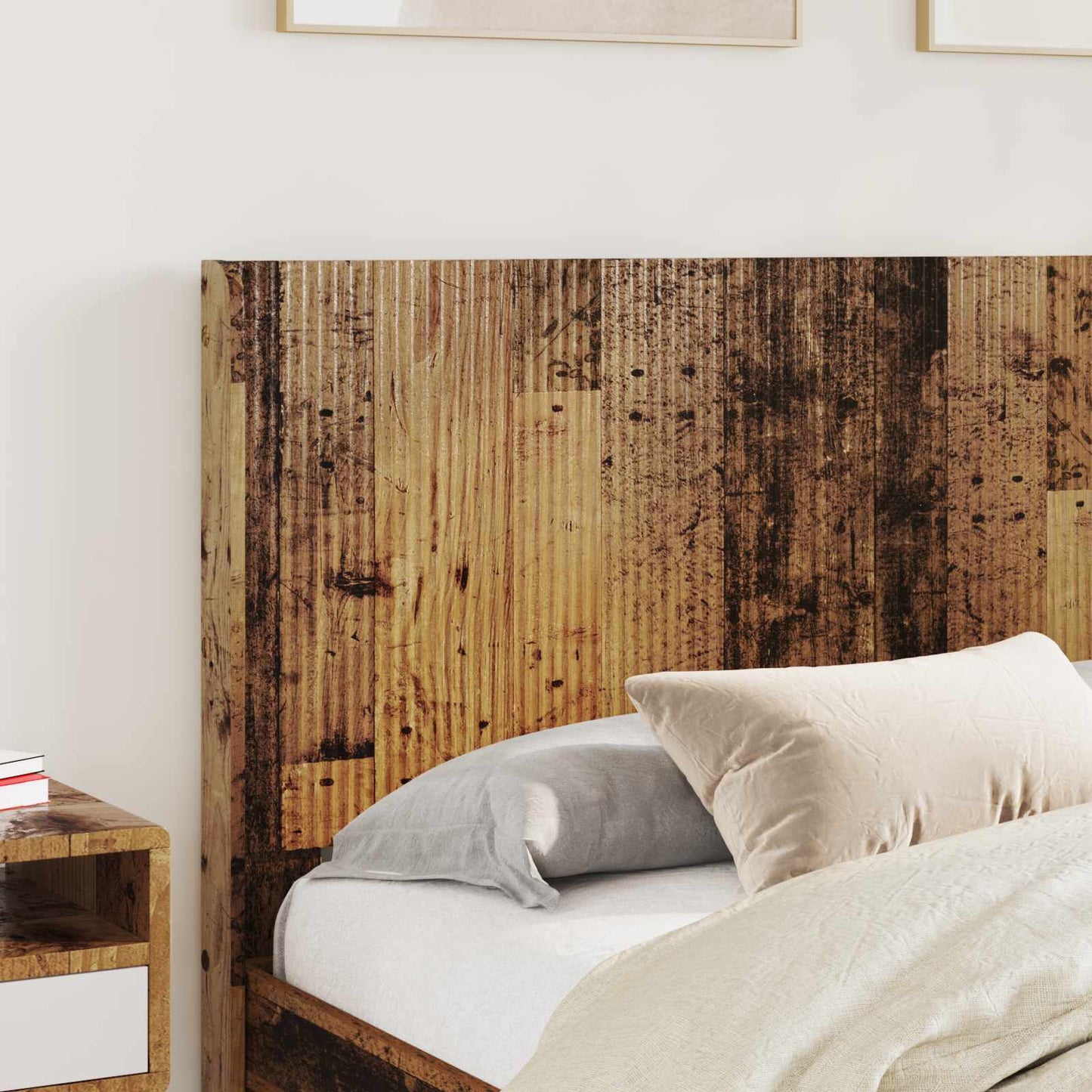 vidaXL Bed Frame with Storage and Headboard Old Wood 135 x 190 cm 3