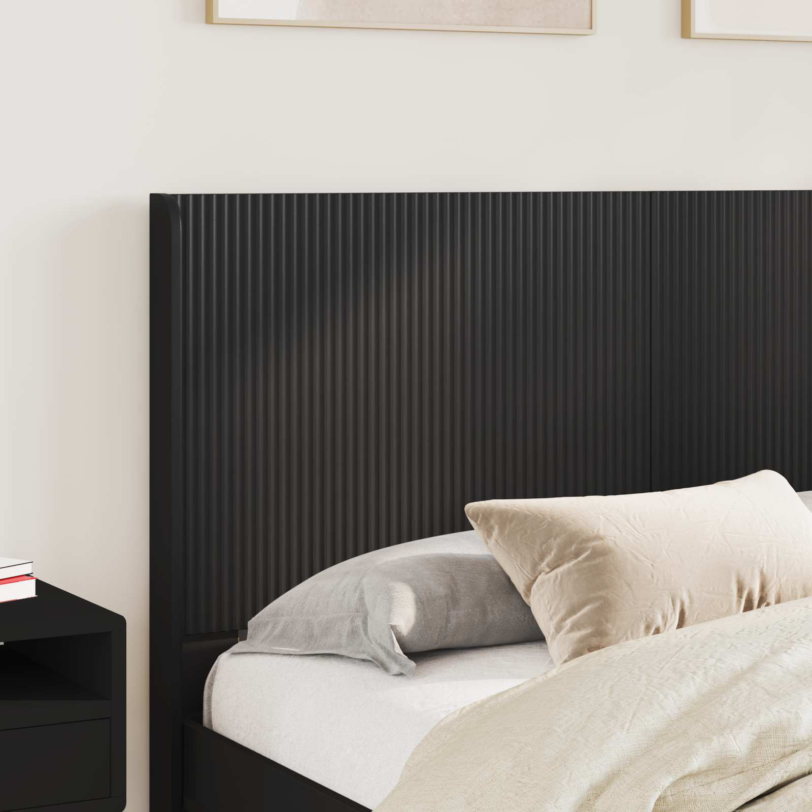 vidaXL Bed Frame with Storage and Headboard Black 120 x 200 cm 3