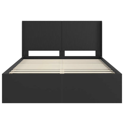 vidaXL Bed Frame with Storage and Headboard Black 120 x 200 cm 5