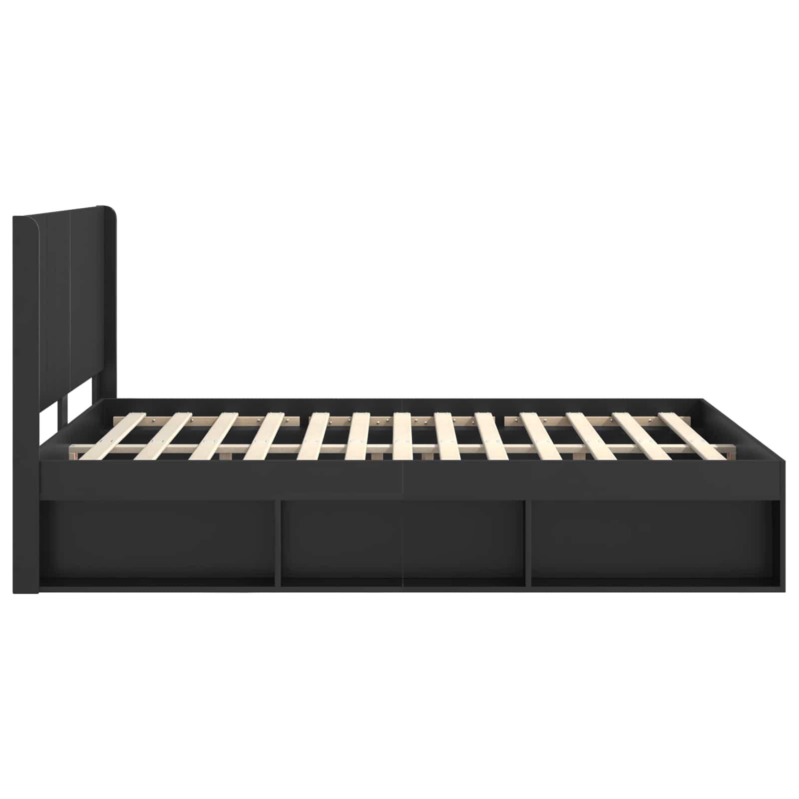 vidaXL Bed Frame with Storage and Headboard Black 120 x 200 cm 6