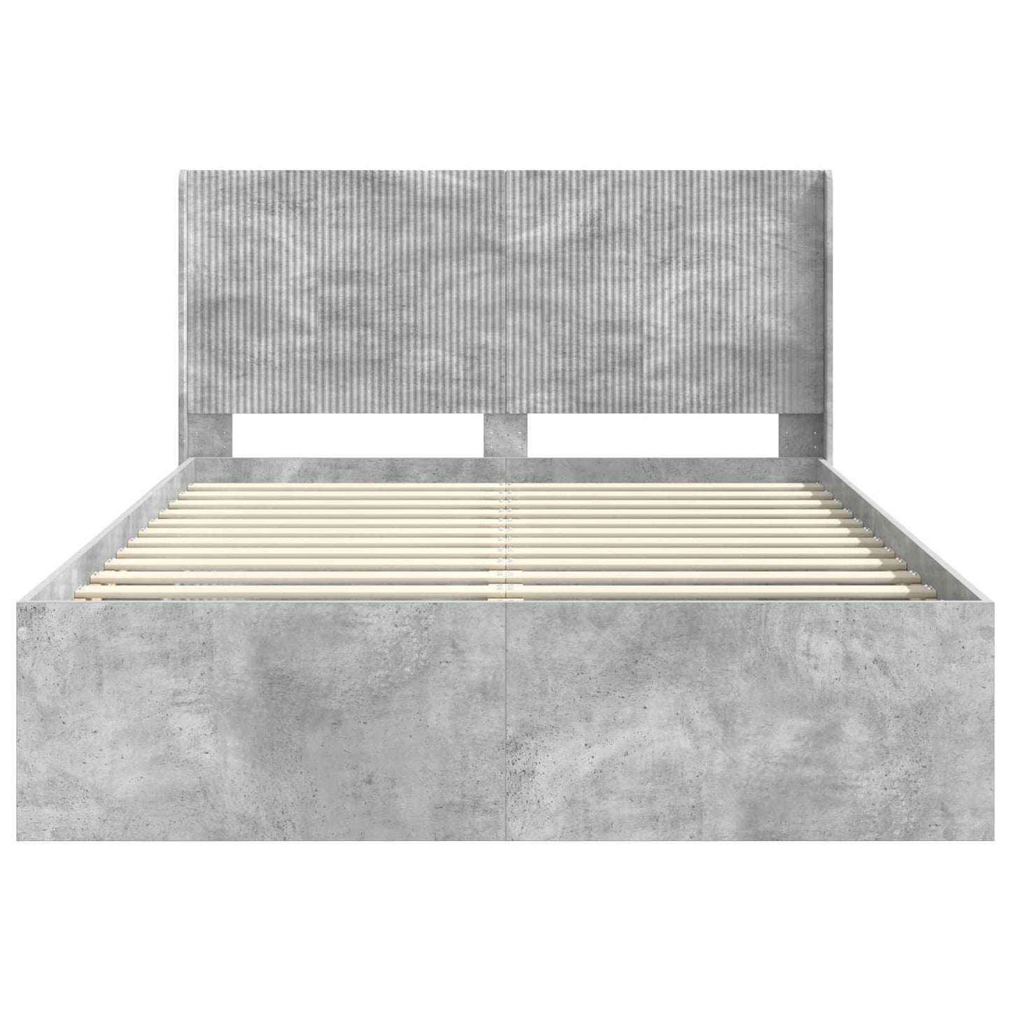 vidaXL Bed Frame with Storage and Headboard Concrete Grey 120 x 200 cm 5