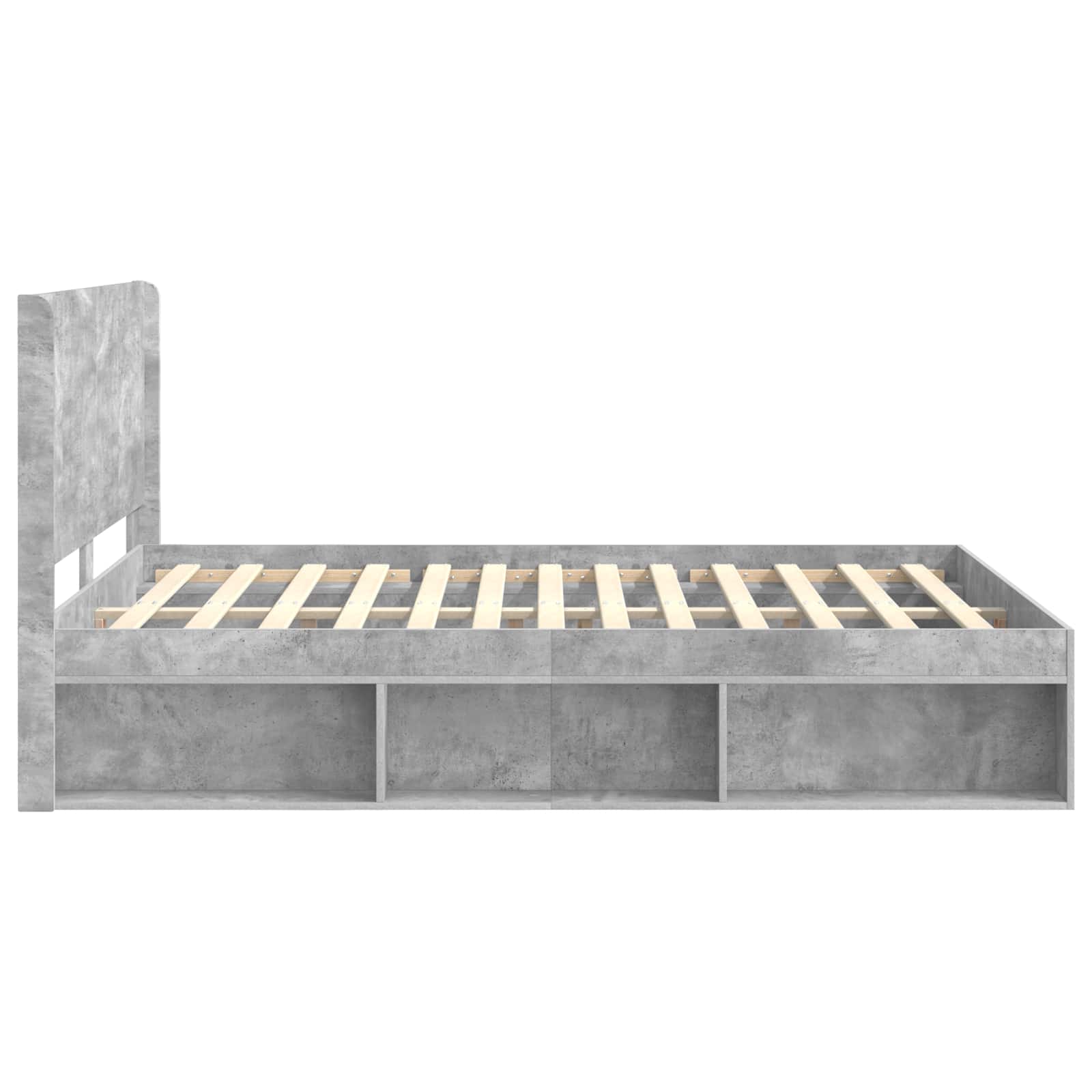 vidaXL Bed Frame with Storage and Headboard Concrete Grey 120 x 200 cm 6