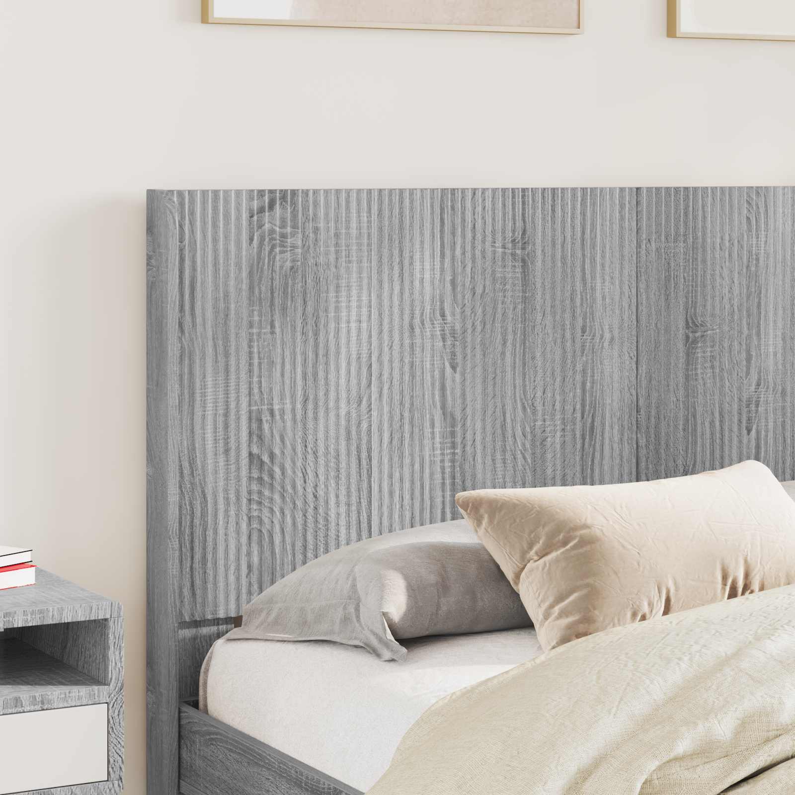 vidaXL Bed Frame with Storage and Headboard Grey Sonoma 120 x 190 cm 3
