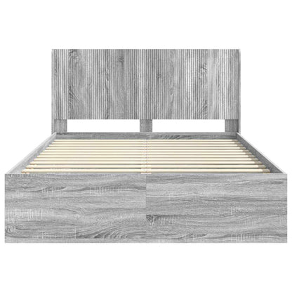 vidaXL Bed Frame with Storage and Headboard Grey Sonoma 120 x 190 cm 5