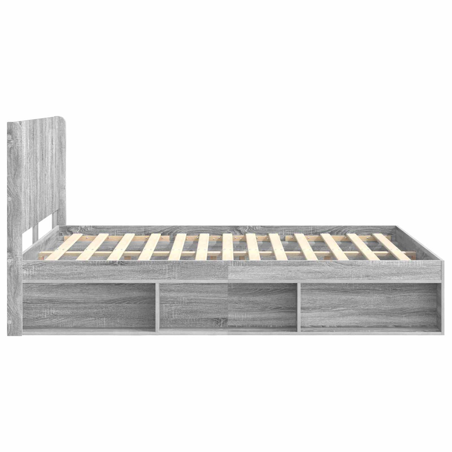 vidaXL Bed Frame with Storage and Headboard Grey Sonoma 120 x 190 cm 6