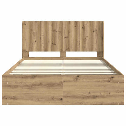 vidaXL Bed Frame with Storage and Headboard Artisan Oak 120 x 190 cm 5