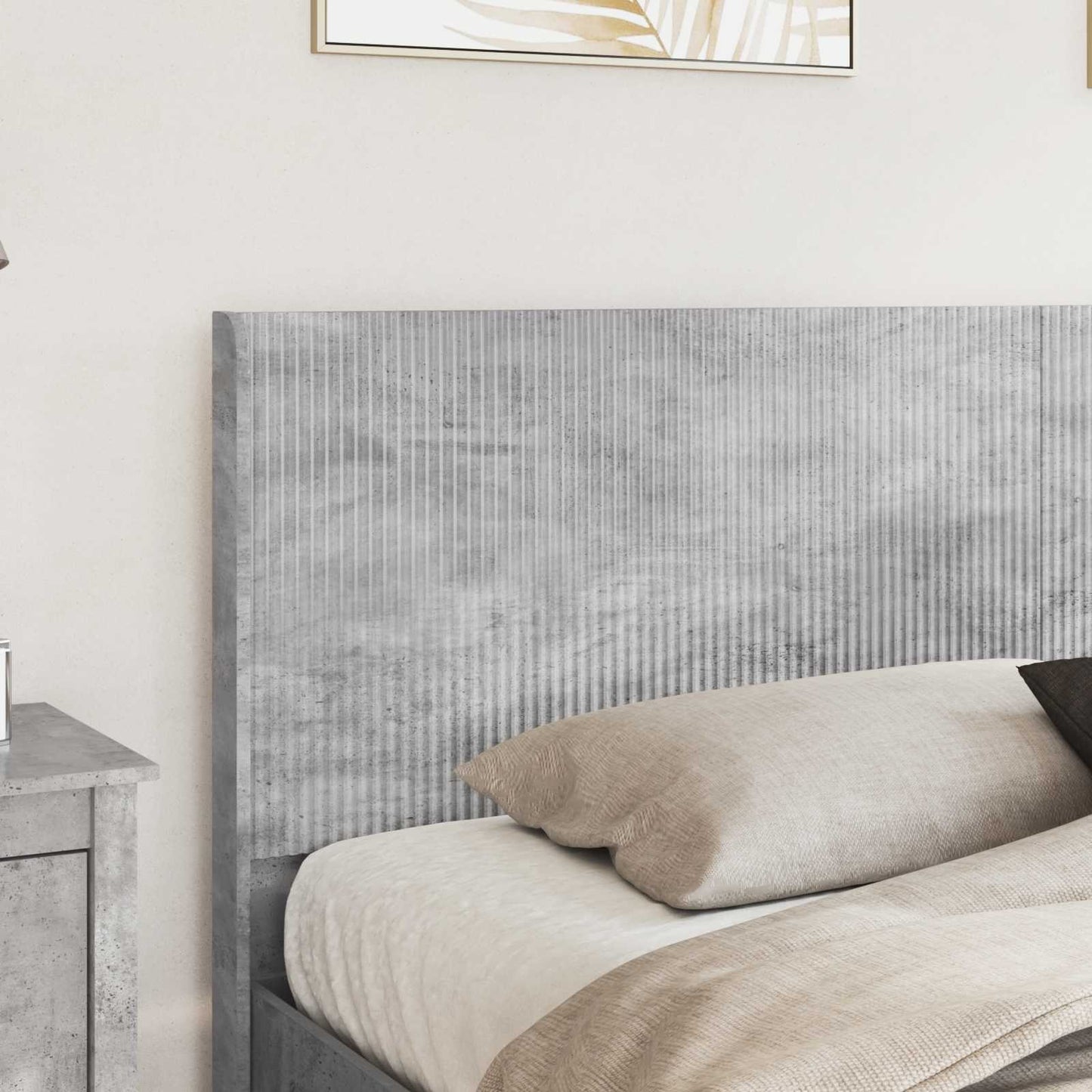 vidaXL Bed Frame with Storage and Headboard Concrete Grey 200 x 200 cm 3