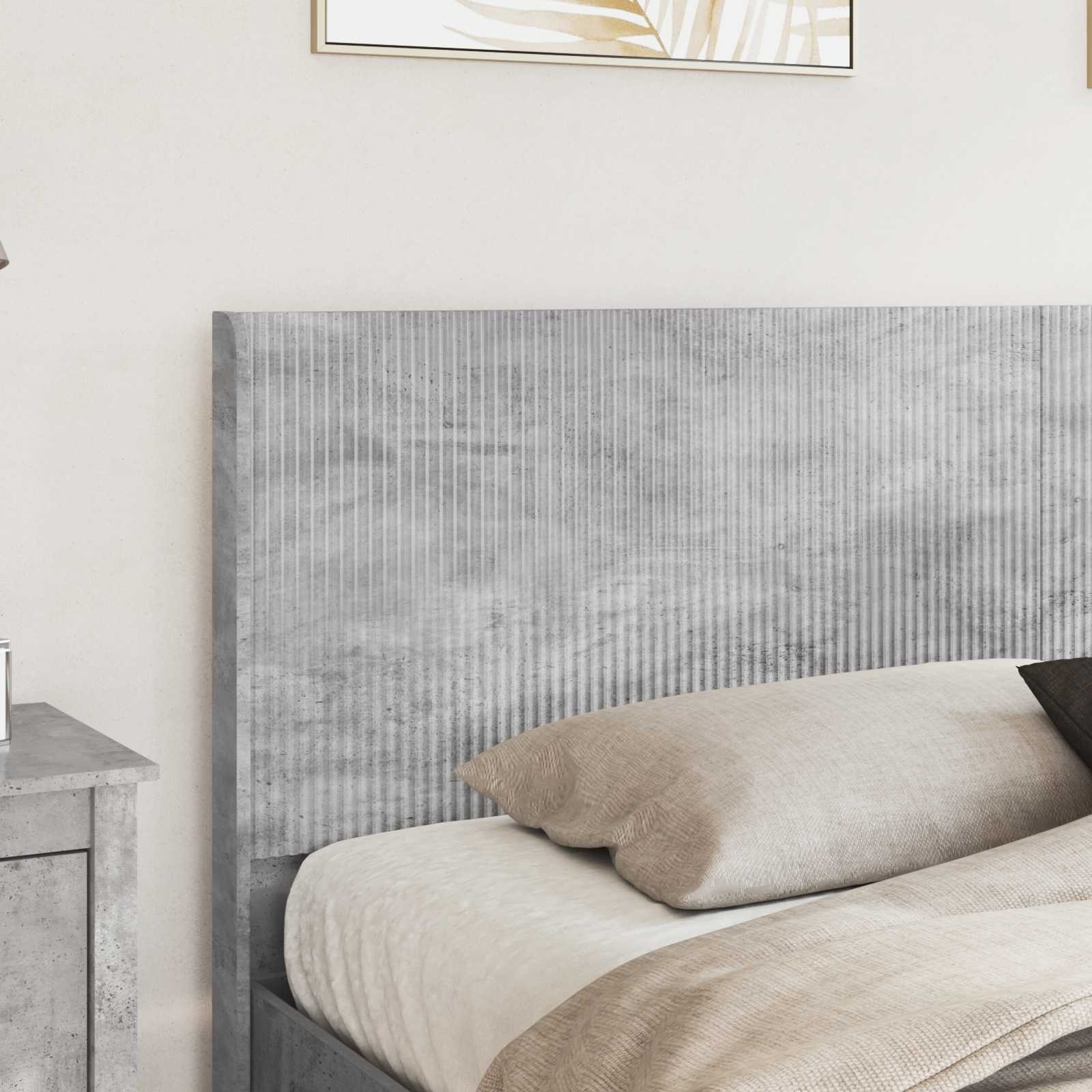 vidaXL Bed Frame with Storage and Headboard Concrete Grey 200 x 200 cm 3