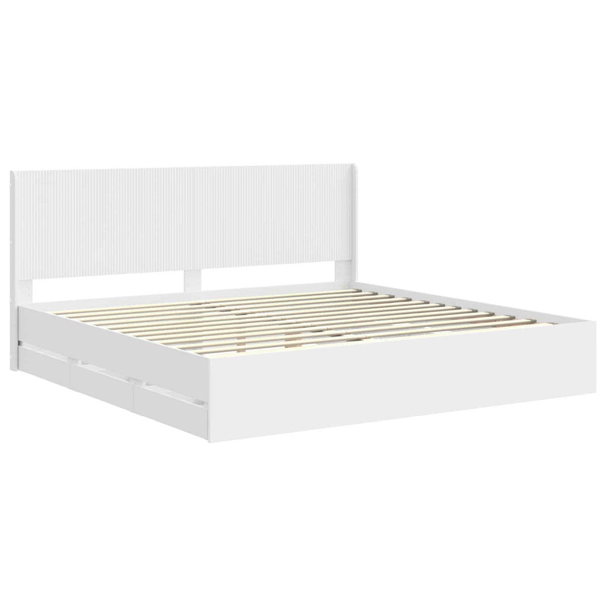 vidaXL Bed Frame with Storage and Headboard White 180 x 200 cm 4
