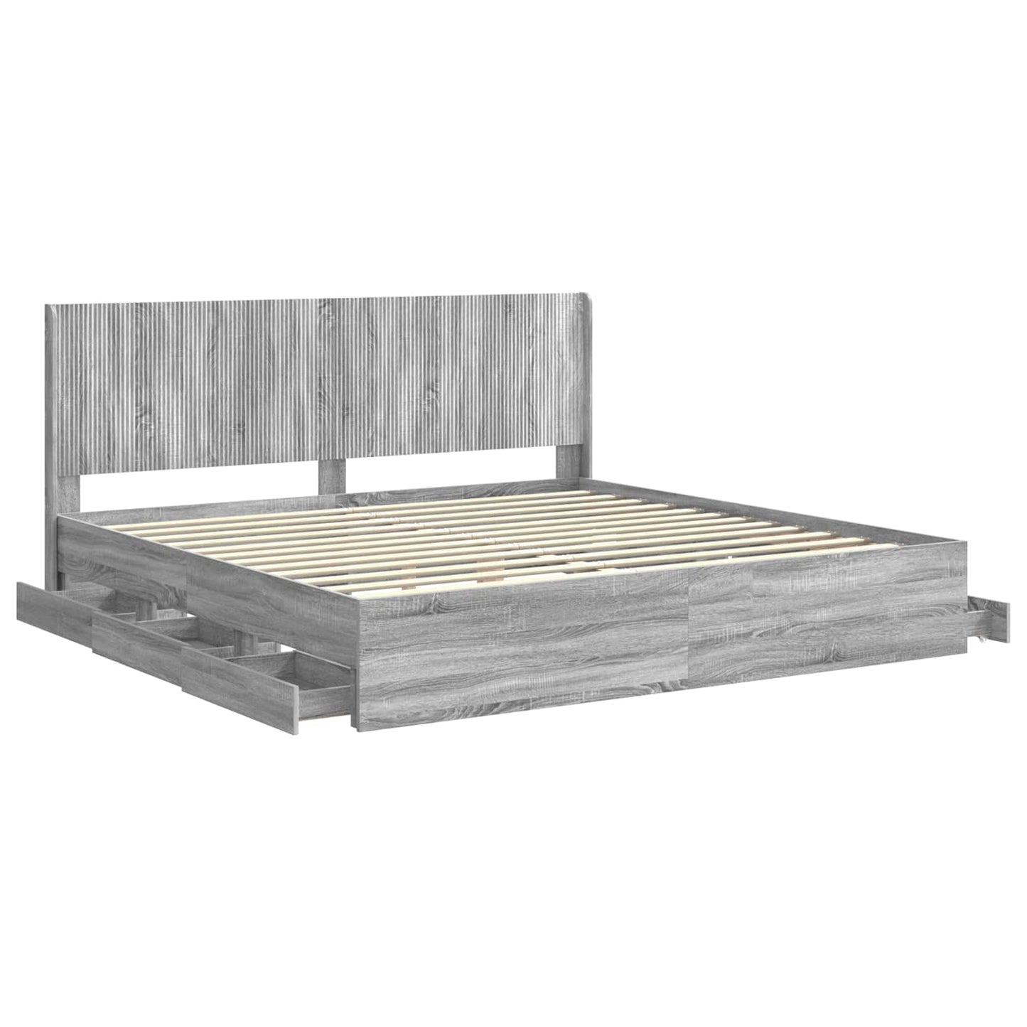 vidaXL Bed Frame with Storage and Headboard Grey Sonoma 180 x 200 cm 5