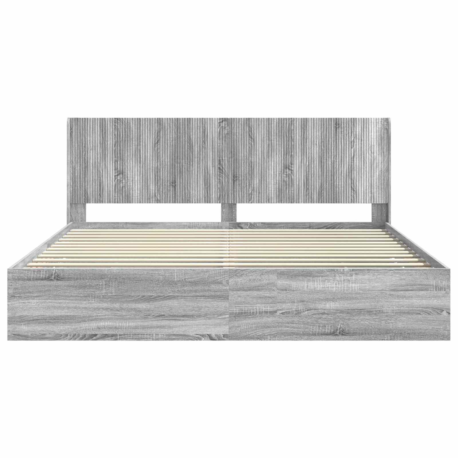 vidaXL Bed Frame with Storage and Headboard Grey Sonoma 180 x 200 cm 6