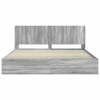 vidaXL Bed Frame with Storage and Headboard Grey Sonoma 180 x 200 cm 6