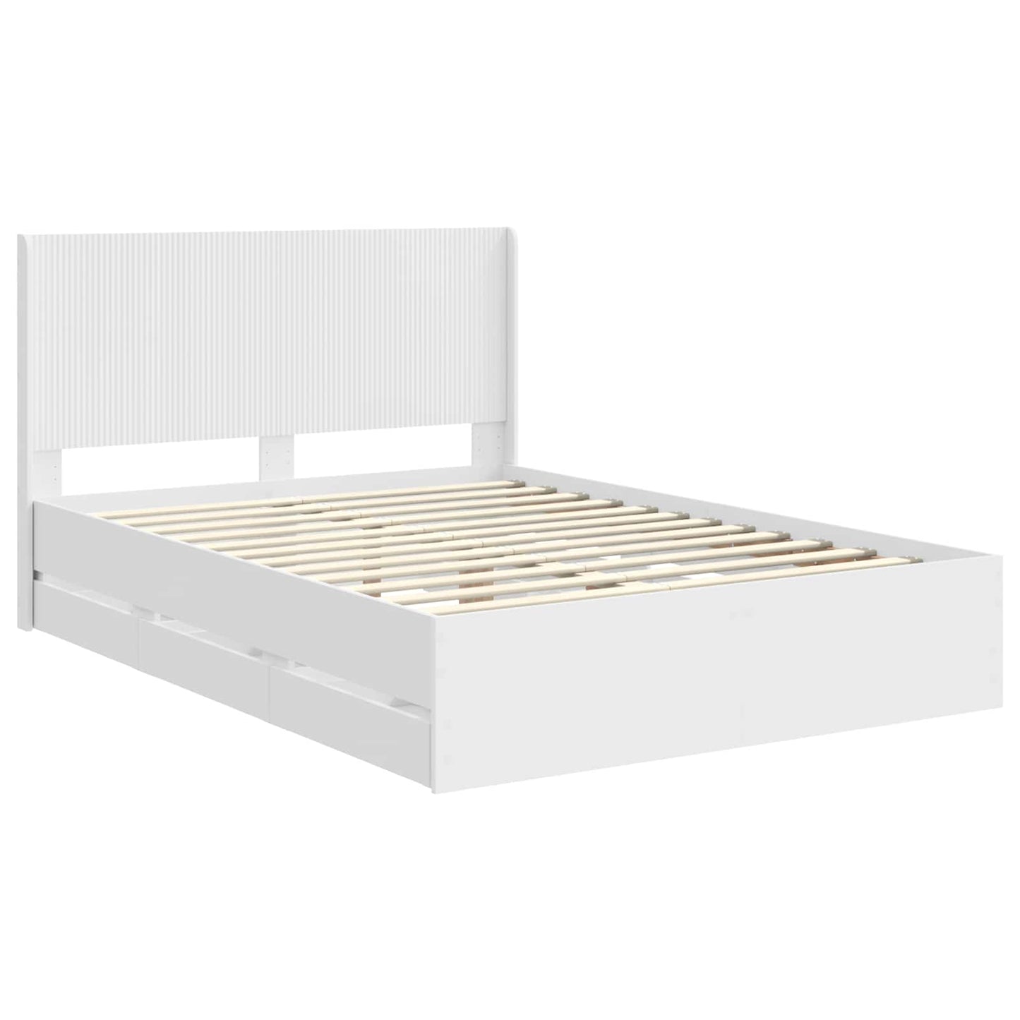 vidaXL Bed Frame with Storage and Headboard White 160 x 200 cm 4