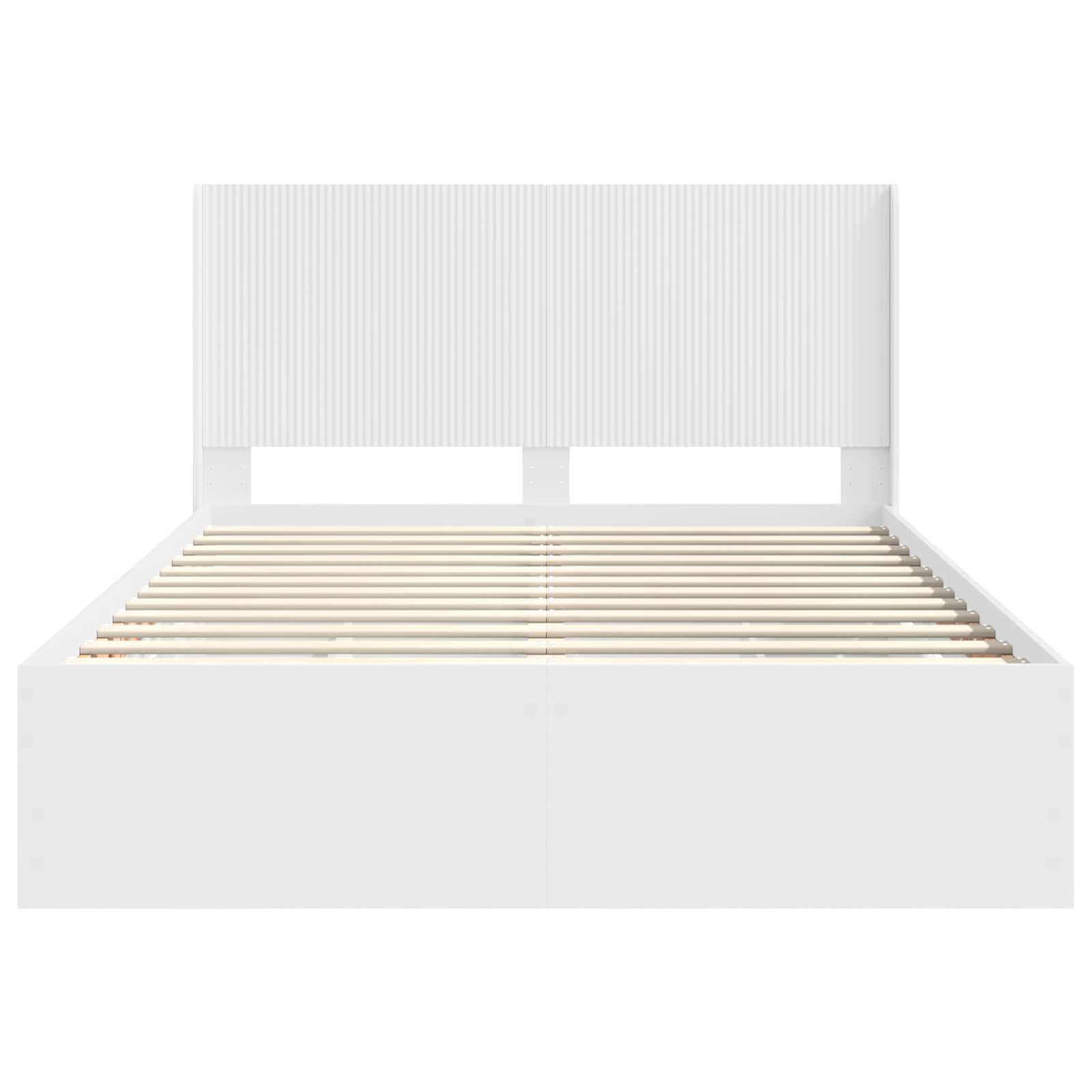 vidaXL Bed Frame with Storage and Headboard White 160 x 200 cm 6
