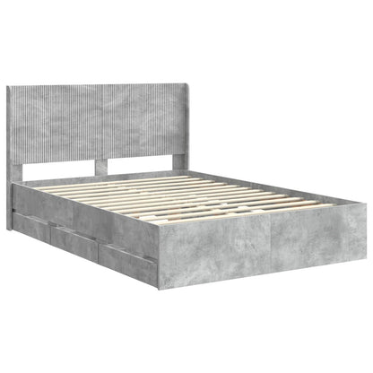 vidaXL Bed Frame with Storage and Headboard Concrete Grey 160 x 200 cm 4
