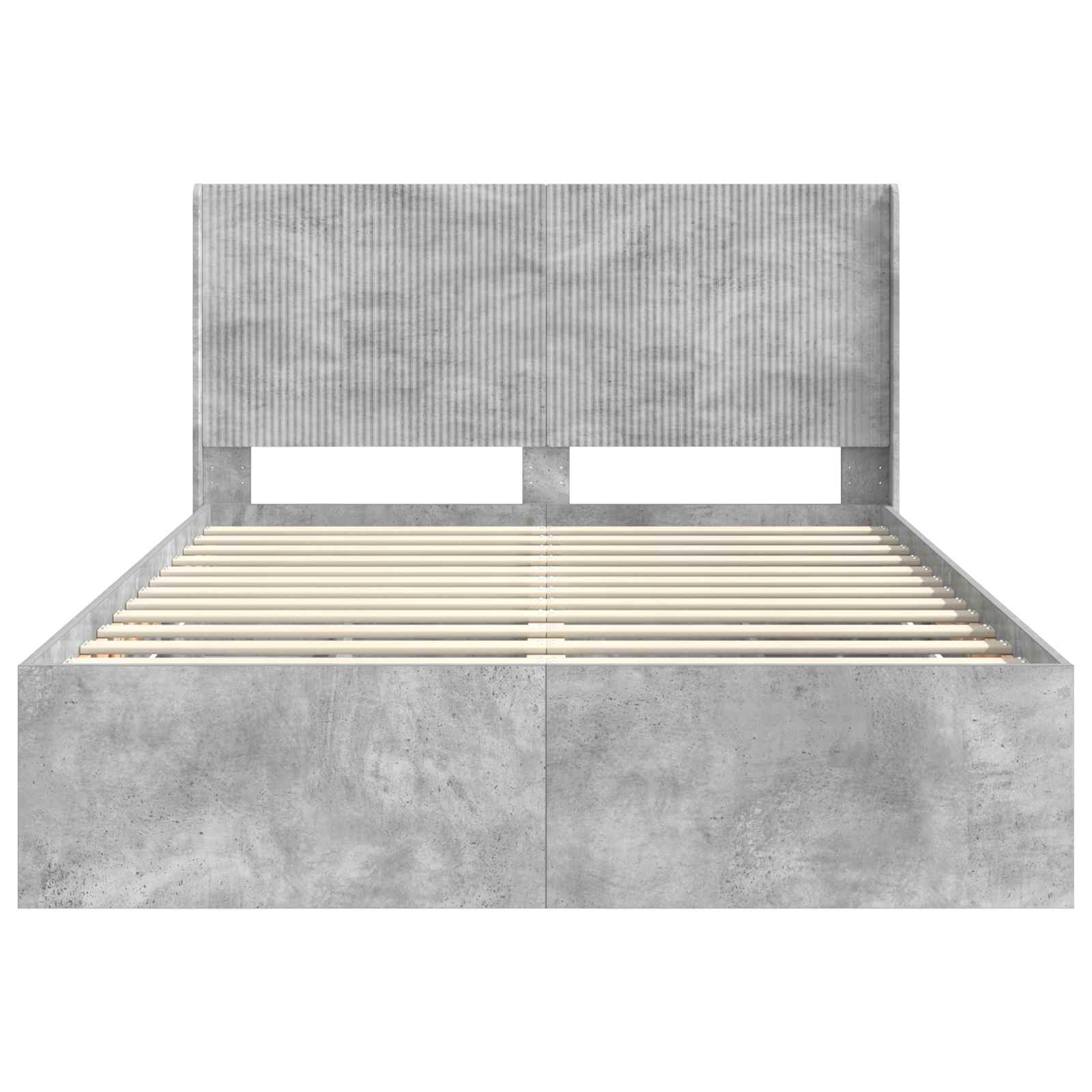 vidaXL Bed Frame with Storage and Headboard Concrete Grey 160 x 200 cm 6