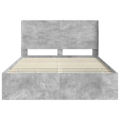 vidaXL Bed Frame with Storage and Headboard Concrete Grey 160 x 200 cm 6