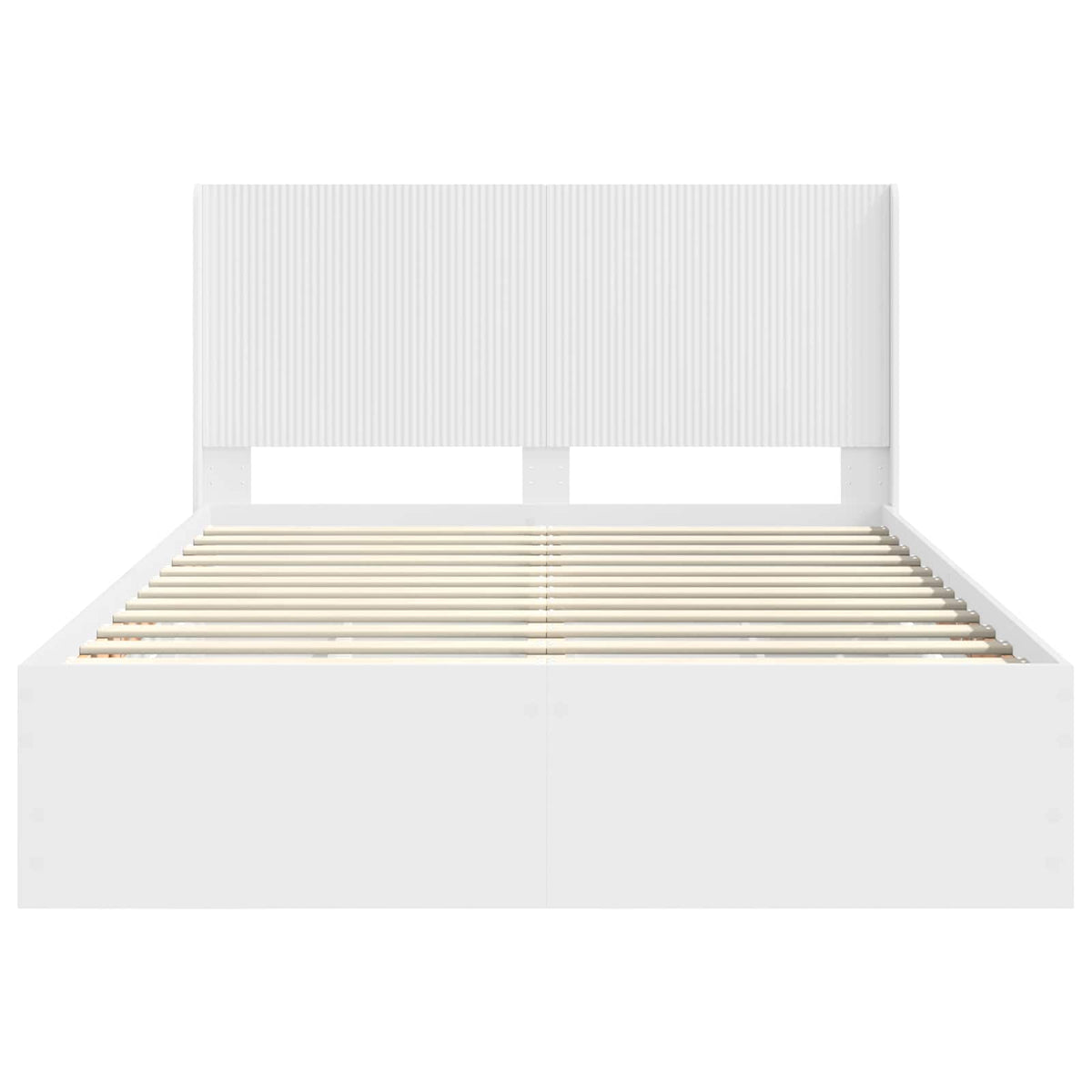 vidaXL Bed Frame with Storage and Headboard White 150 x 200 cm 6
