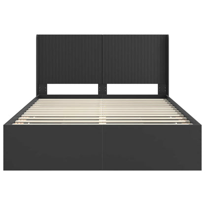 vidaXL Bed Frame with Storage and Headboard Black 150 x 200 cm 6