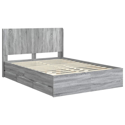 vidaXL Bed Frame with Storage and Headboard Grey Sonoma 150 x 200 cm 4